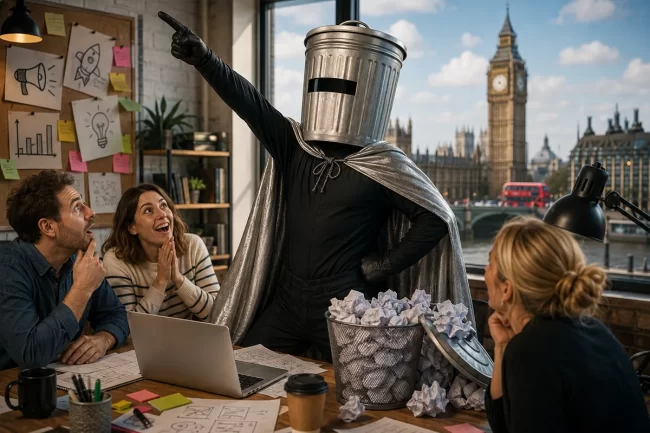 What Marketers Can Learn From Count Binface (And Why Your Next Campaign Might Need a Dustbin Helmet)